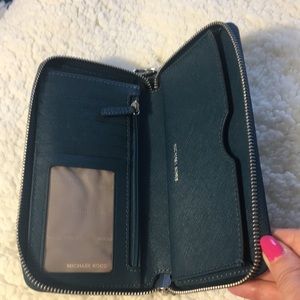 Michael Kors Large Teal Wallet - EUC